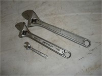 3 Crescent Wrenches 1 Lot