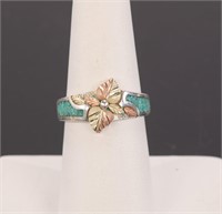 12K GOLD & STERLING TURQUOISE RING Charlie & Co.