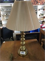 Fancy Table Lamp Tall Gold Base With Tan Colored