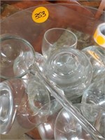 PUNCHBOWL AND CUPS- GLASS LADLE