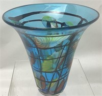 ART GLASS VASE 9.5’’ H, 9.75’’ W