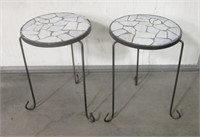 2 Patio Plant Tables - 12" Diameter & 18" Tall