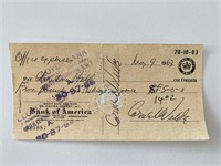 Cornel Wilde signed check