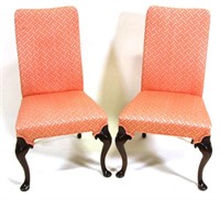 PAIR VINTAGE CHIPPENDALE STYLE CHAIRS BY HICKORY