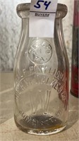 Vintage Half Pint Glass Milk Bottle