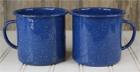 Pair of Graniteware Camping Coffee Cups