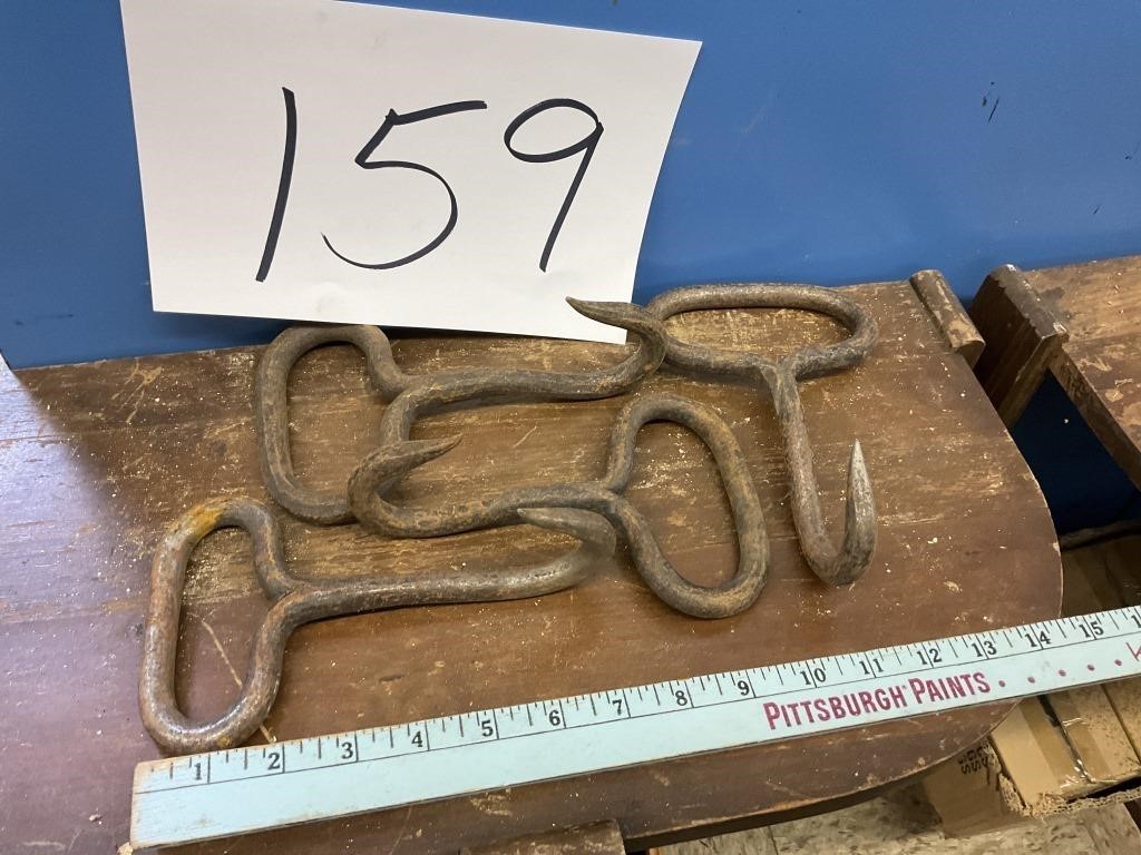 VINTAGE FORGED MEAT HOOKS