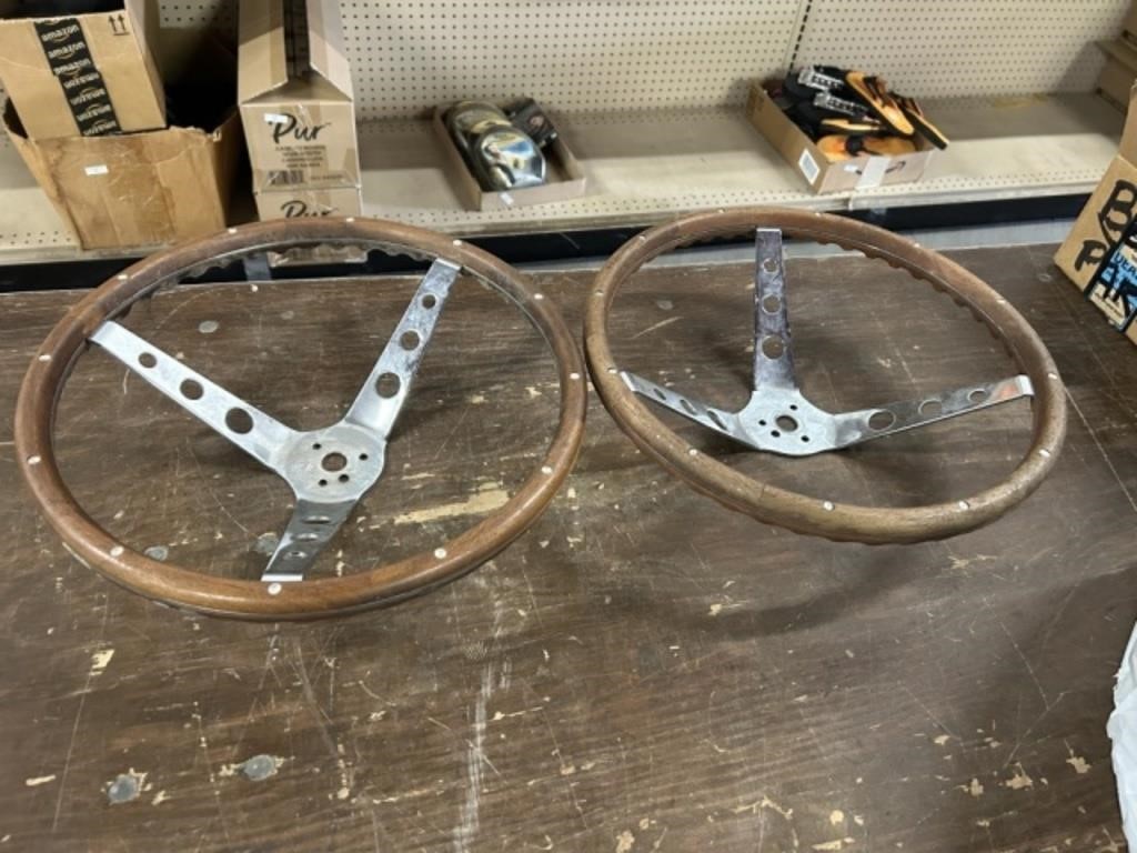 VINTAGE WOOD STEERING WHEELS