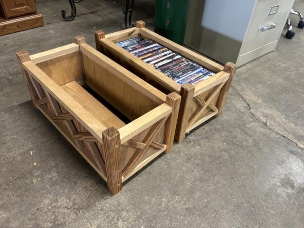 WOOD BOXES-DVDs