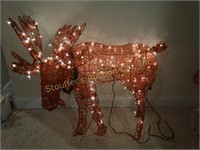 Partially lighted outdoor moose 3' x3'
