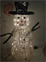 Partially lighted outdoor snowman, 3'