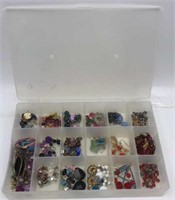 Costume Earrings Pairs In Plastic Divided Storage