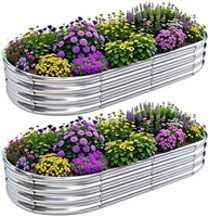 2Pcs Raised Garden Bed 6x3x1 FT Galvanized Raised