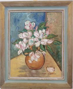 Maria Huldshinski, Floral Still Life, Oil, Signed