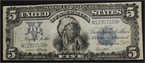 SERIES 1899 $5 CHIEF SILVER CERTIFICATE