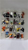 Cased collection of lego mini fig accessories