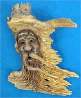Carved Driftwood Forest Gnome Face