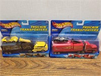 NEW 2 HOTWHEELS Tractor Trainers with Cars
