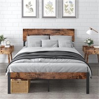 Bilily Queen Bed Frame w/ Headboard and Footboard