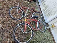 (2) Schwinn metal red bikes