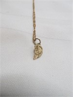 10k Gold Best Friends Half Heart Pendant Necklace