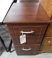 Contemporary Cherry finish two drawer file