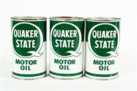 3 QUAKER STATE MOTOR OIL IMP QT CANS