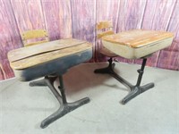 Lot of (2) Vintage School Desks