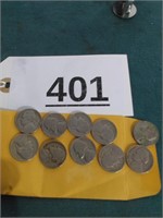 (10) 1940\'s Jefferson Nickels