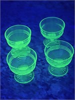 VINTAGE URANIUM SET OF 4 SHERBET GLASSES-GREAT