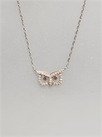 GM Signed 925 Gemstone Owl Necklace