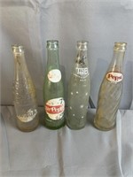 4 Vintage Soda Bottles