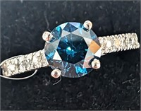 $8875  Diamond(0.95Ct, I1, Blue) Diamond(0.25Ct, I