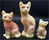 Set Of Fenton Burmese Hp Cats Stylized, Sitting &