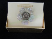 VTG Signed Liz Claiborne Flower Brooch IOB