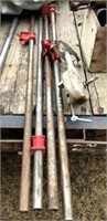 4 Pipe Clamps (4' & 5') & Metal Clamp WL Walker Co