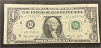 1974 One Dollar Note, Miss Cut From Treasury