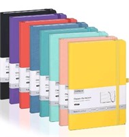 POPRUN A5 Lined Journal Notebooks, 8 Pack Leather