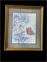 Framed Butterfly Watercolor Print by Ava Freeman
