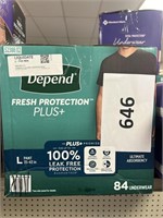 Depends mens underwear L 84 ct