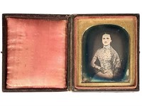 Daguerreotype Portrait of Woman in Leather Case