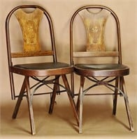 C1927 ART DECO STYLE FOLD UP CHAIRS - NO SHIPPING