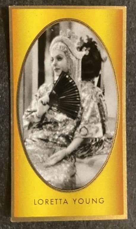 LORETTA YOUNG: Antique Tobacco Card (1936)