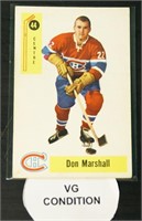 1958 Parkhurst #44 Don Marshall Hockey Card