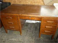 Large wood desk - 60" x 34" x 31" H - wear and