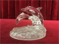 Lead Crystal Dolphin Paperweight