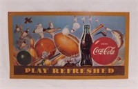 1994 metal Coca-Cola Play Refreshed Sports sign,