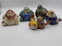 (5) Small Ceramic Bird Figurines