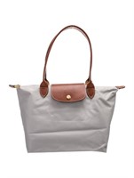 Longchamp Grey Nylon Colorblock Unlined Tote