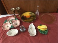 Collection of antique ceramic & glass